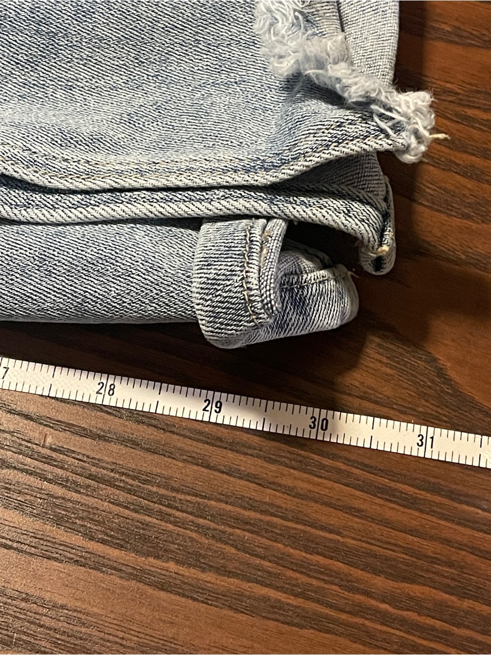 High-Rise Light Blue Distressed Flare Jeans - Picture 8 of 9